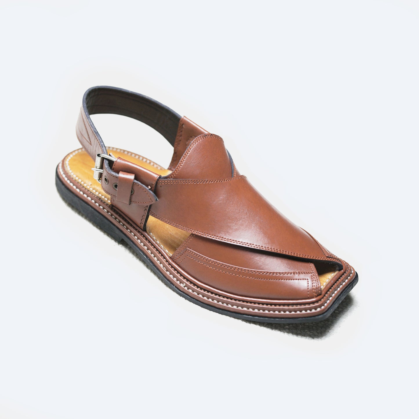 Triple Gear Brown Peshawari Chappal