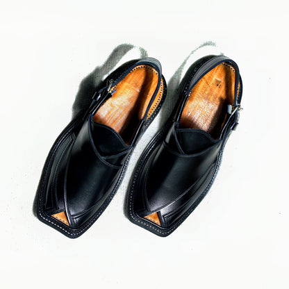 Triple Gear Black Peshawari Chappal
