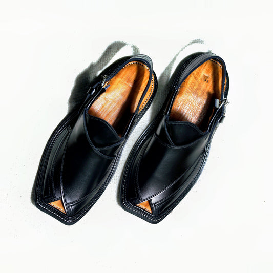 Triple Gear Black Peshawari Chappal
